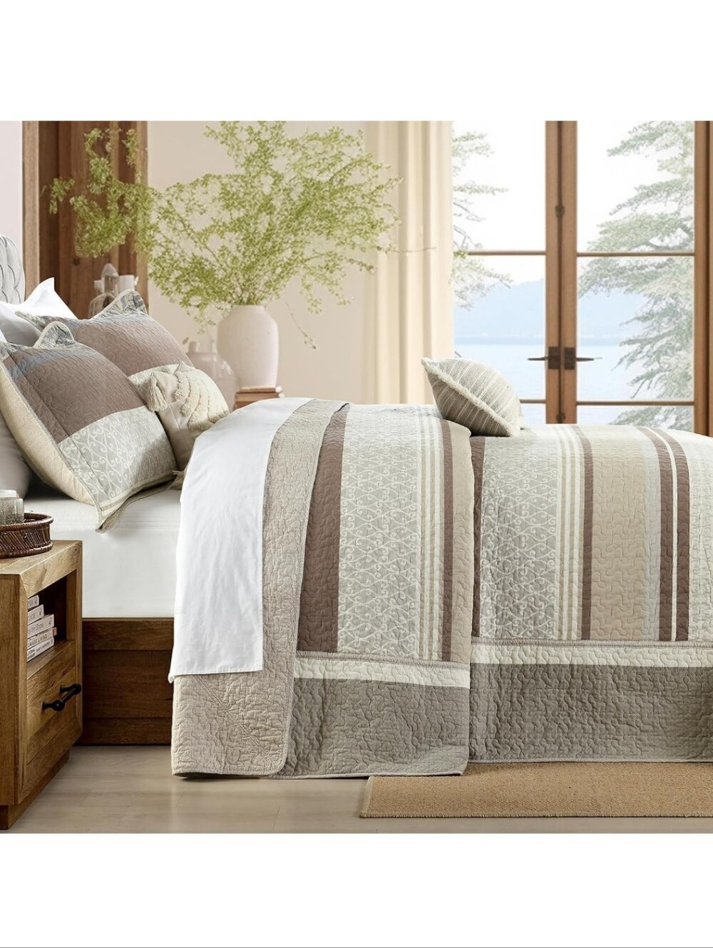 120"x120" 100% Cotton Oversized California King Bedspread Coverlet Quilt Set